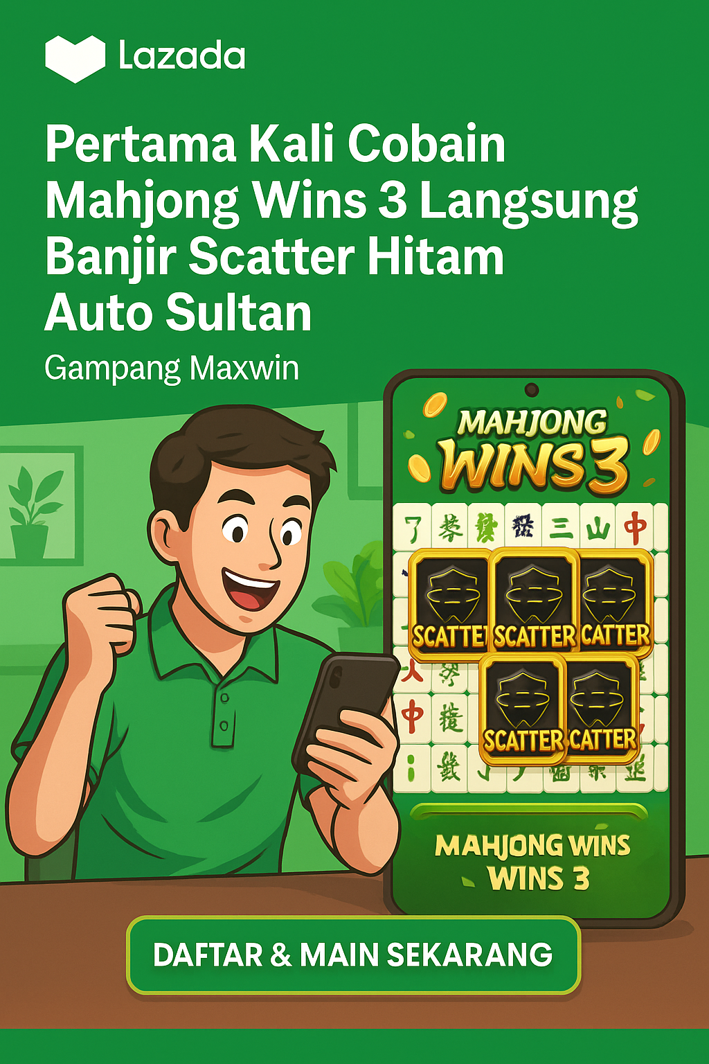 Mahjong Wins 3 Scatter Hitam