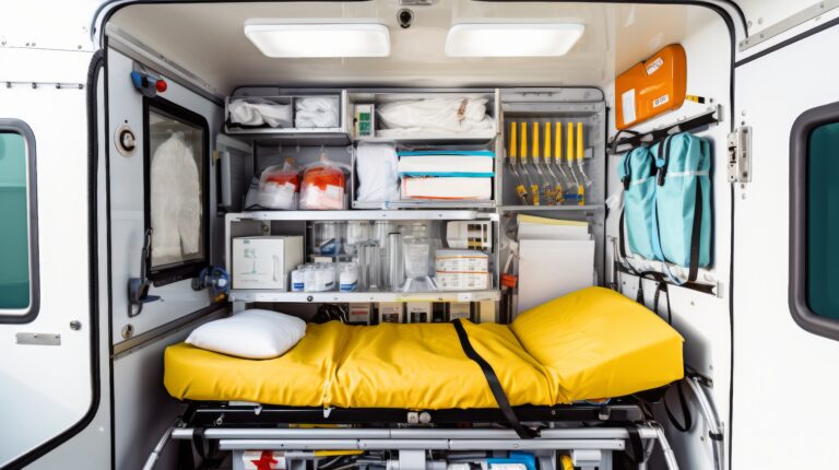 Ambulance Equipped With Bed for Medical Transport