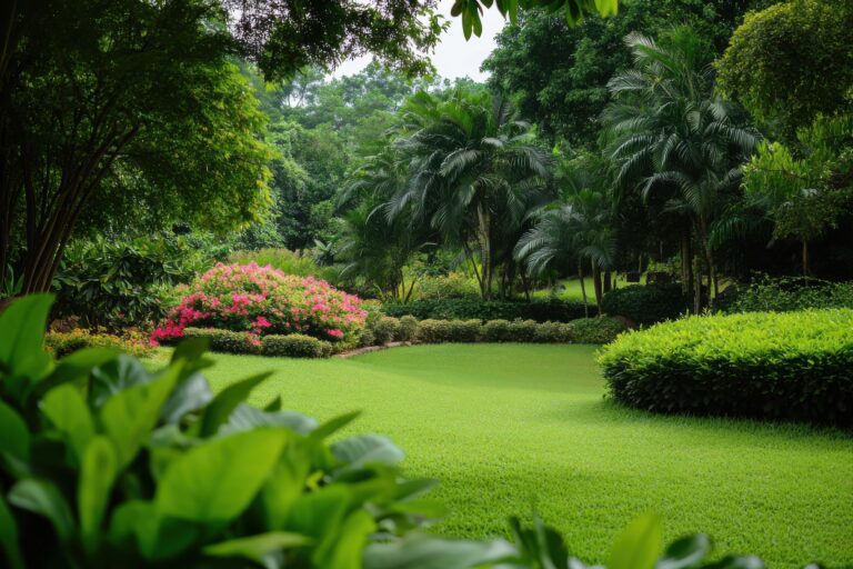 lush-green-garden-with-vibrant-flowers-tropical-plants-early-morning-light